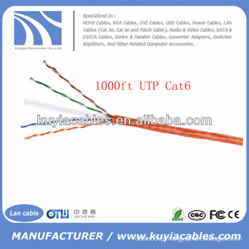 Laranja 1000FT / 305m Cabo Cat6 Lan em rolos